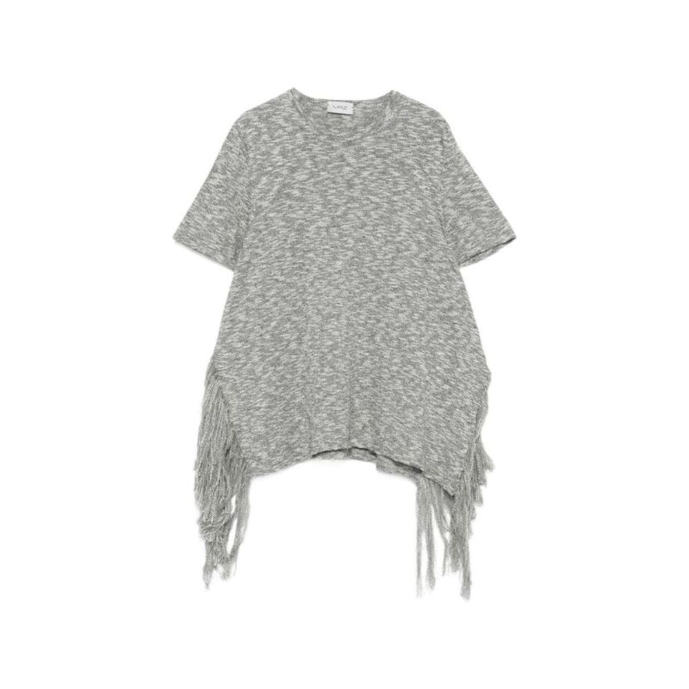 Mrz Women's Cotton Fringed T-Shirt